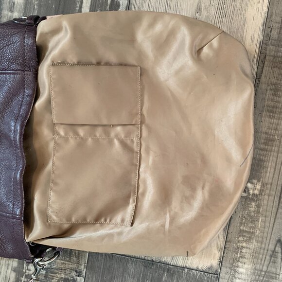 Coach Chicago Burgandy Purple Pebble Leather Hobo Crossbody Bag, Large purse. - Picture 5 of 8